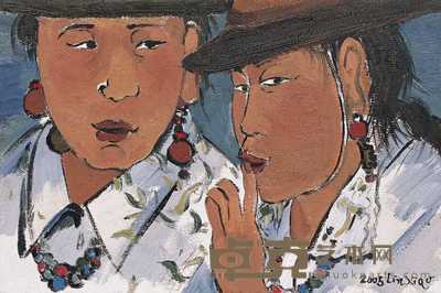 林晓 2005年作 藏族姐妹 20×30cm